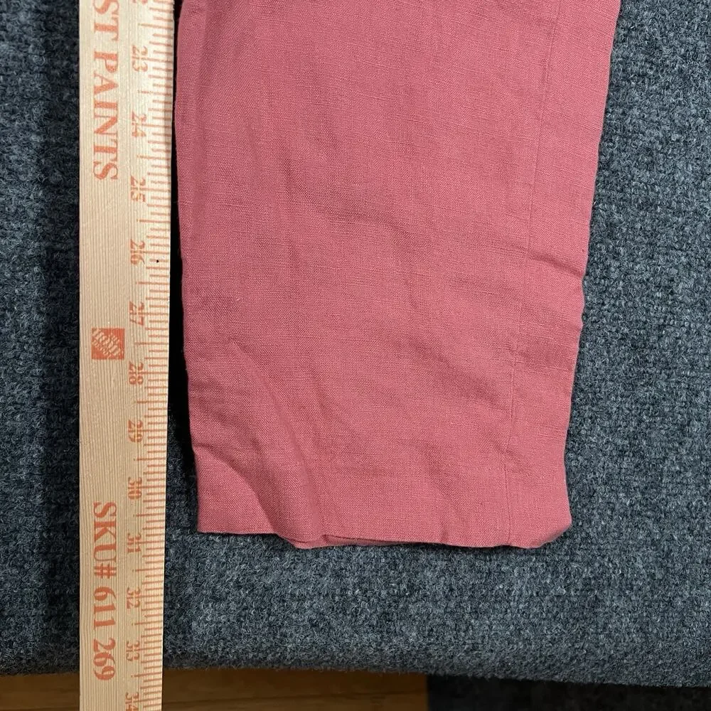 Ralph Lauren 100% Linen Straight Pants Mens 32x31 Salmon Red Pink Chino Trousers
